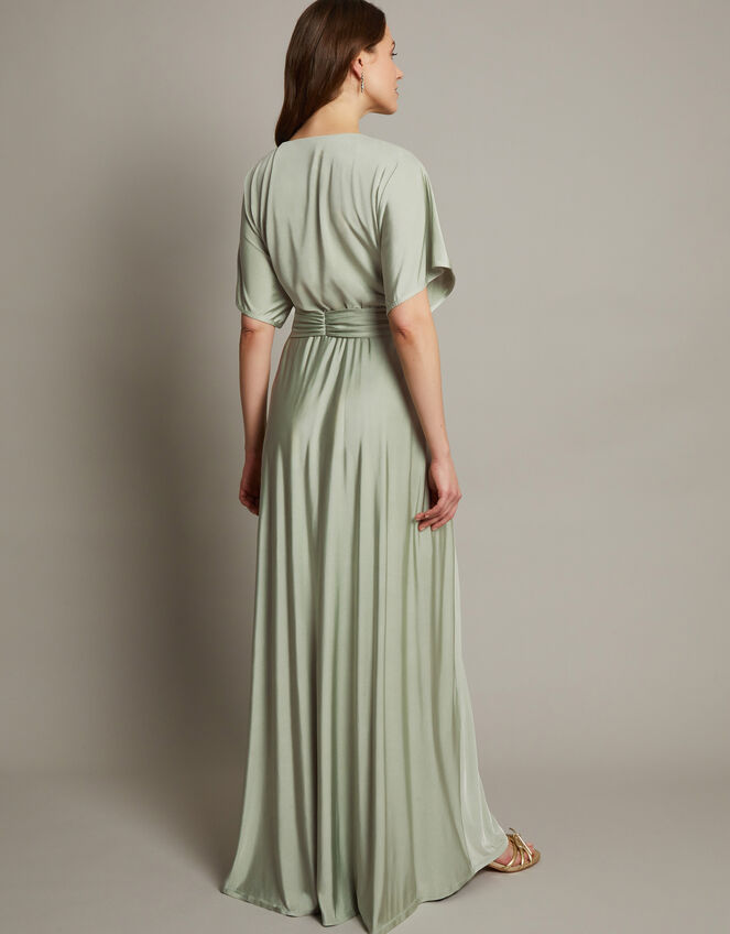 Jillian Drape Tie Waist Bridesmaid Dress, Green (SAGE), large