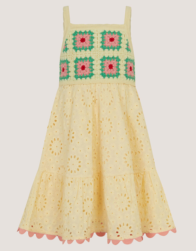 Crochet Broderie Dress, White (WHITE), large