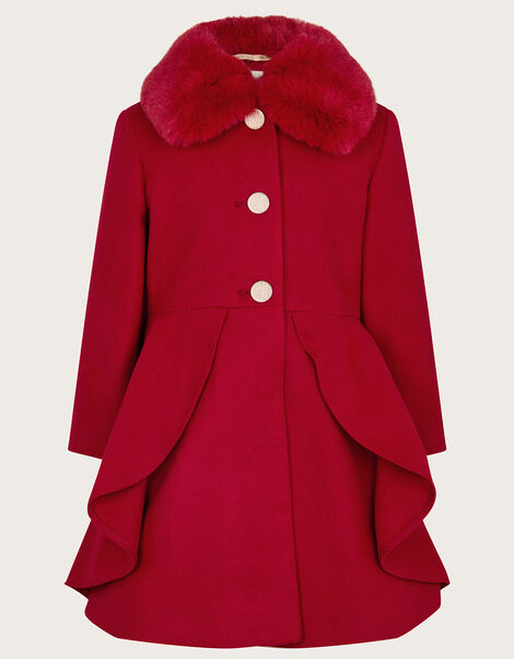 Skirted Twirl Smart Coat, Red (RED), large