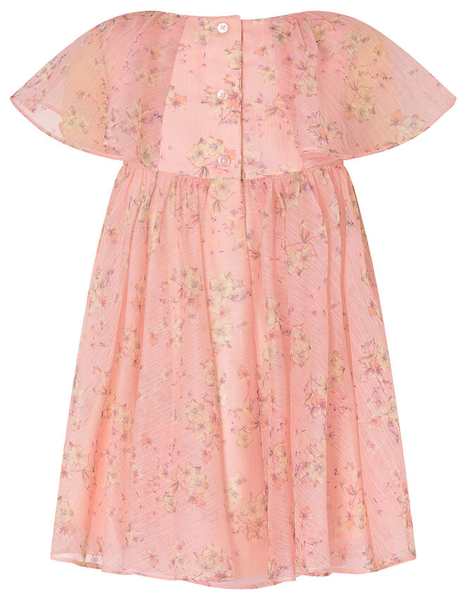 Baby Floral Pleated Chiffon Dress, Pink (PALE PINK), large