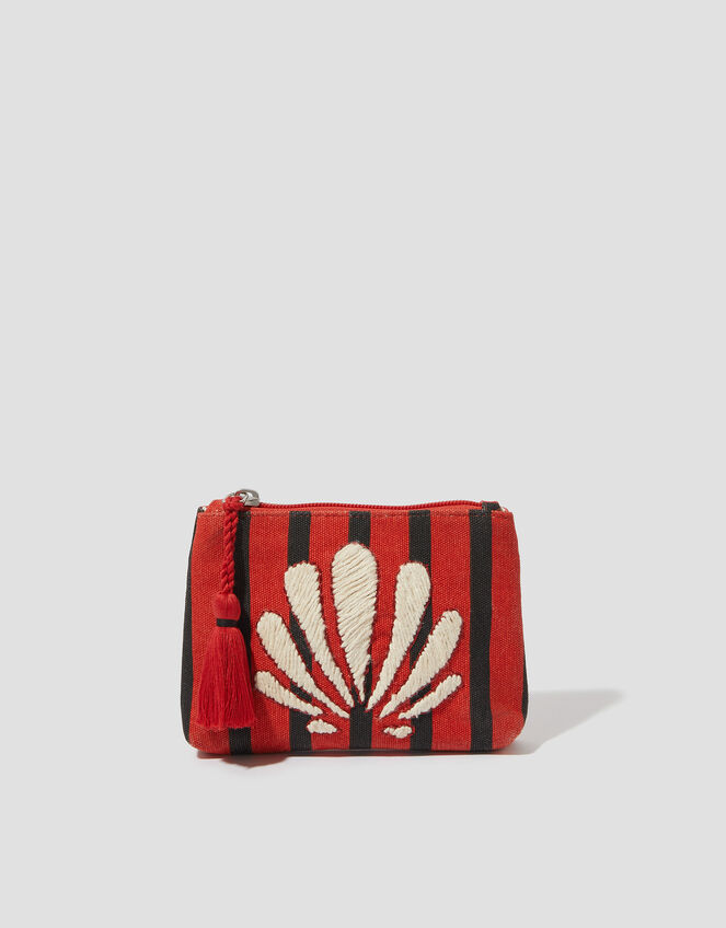 Shell Embroidered Coin Purse, , large