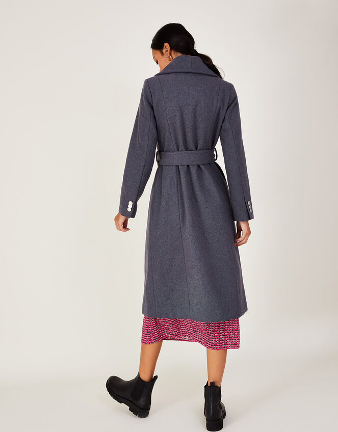 Kristen Smart Belted Robe Coat with Recycled Polyester, Grey (GREY), large