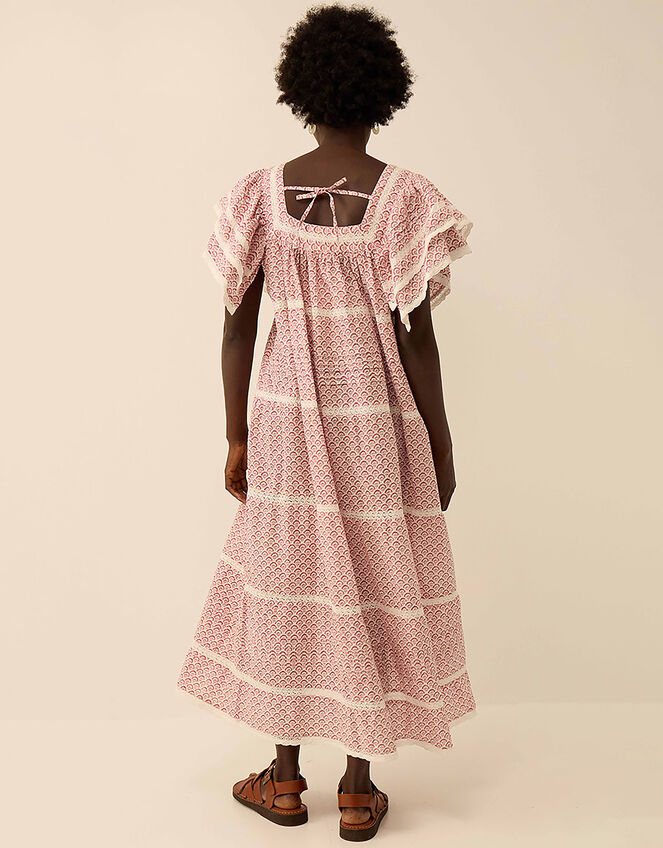 East Alina Printed Floral Lace Insert Dress, Pink (PINK), large