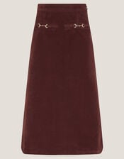 Lana Suedette Midi Skirt, Red (BURGUNDY), large