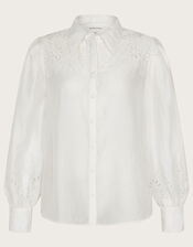 Brie Cutwork Blouse, Ivory (IVORY), large