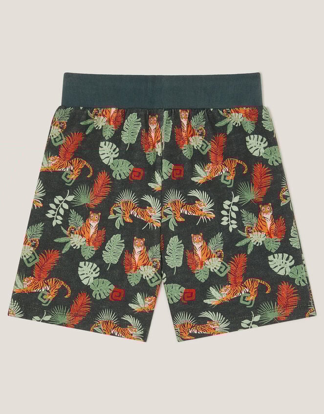 Born Wild Tiger Print Shorts, Blue (NAVY), large