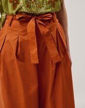 Sofia Cropped Wide Leg Trousers, Orange (RUST), large