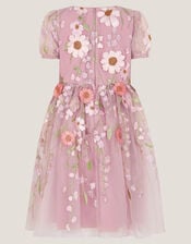 Minnie Floral Appliqu&eacute; Party Dress, Pink (DUSKY PINK), large