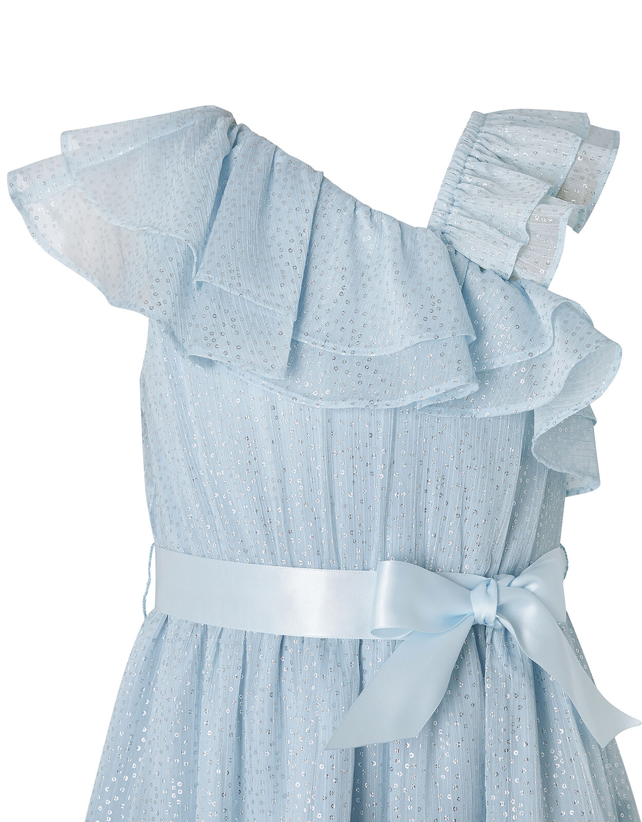 Grace Blue Aysmmetric Tiered Maxi Dress Blue
