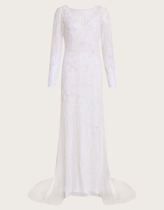 Alexa Beaded Bridal Dress, Ivory (IVORY), large