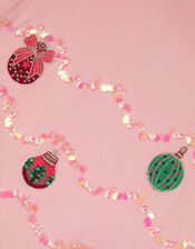 Christmas Baubles Long Sleeve Top, Pink (PINK), large