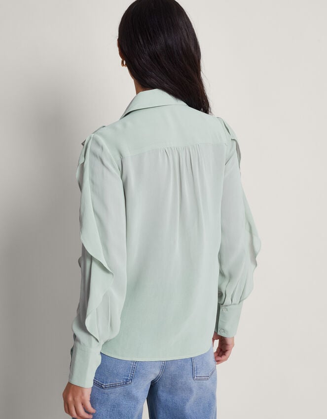 Aria Ruffle Blouse, Green (GREEN), large