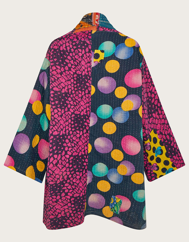 La Galeria Elefante Oversized Kantha Jacket, Blue (NAVY), large