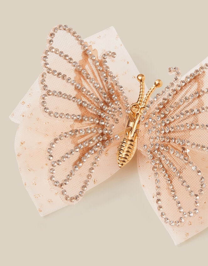 Spring Butterfly Bow Hair Clip, Gold (GOLD), large