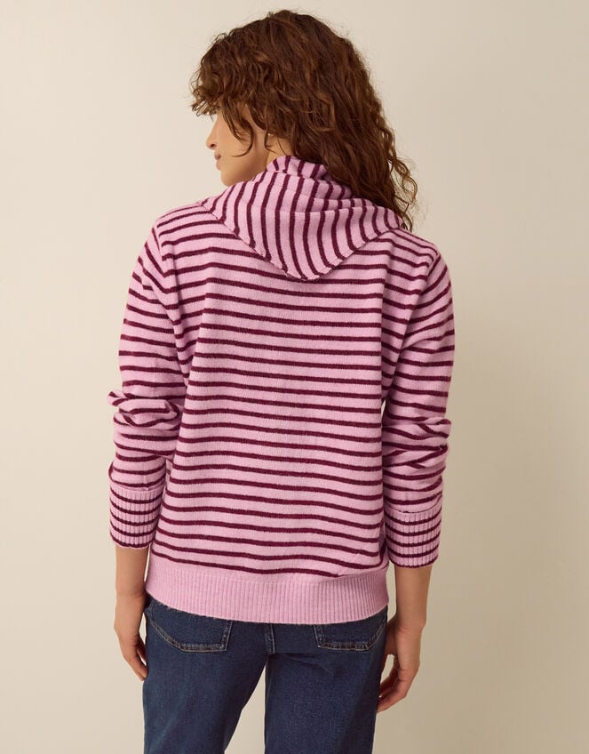 Shola Stripe Cardigan & Scarf, Pink (PINK), large