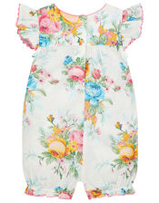 Newborn Floral Bloom Romper , Ivory (IVORY), large