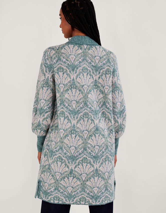 Jacquard Coatigan, Green (GREEN), large
