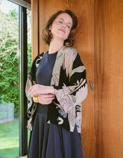 One Hundred Stars Crane Print Kimono Jacket, , large