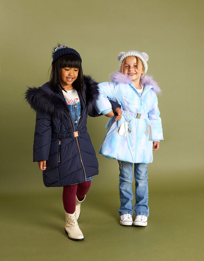 Watercolour Unicorn Padded Coat, Ivory (IVORY), large