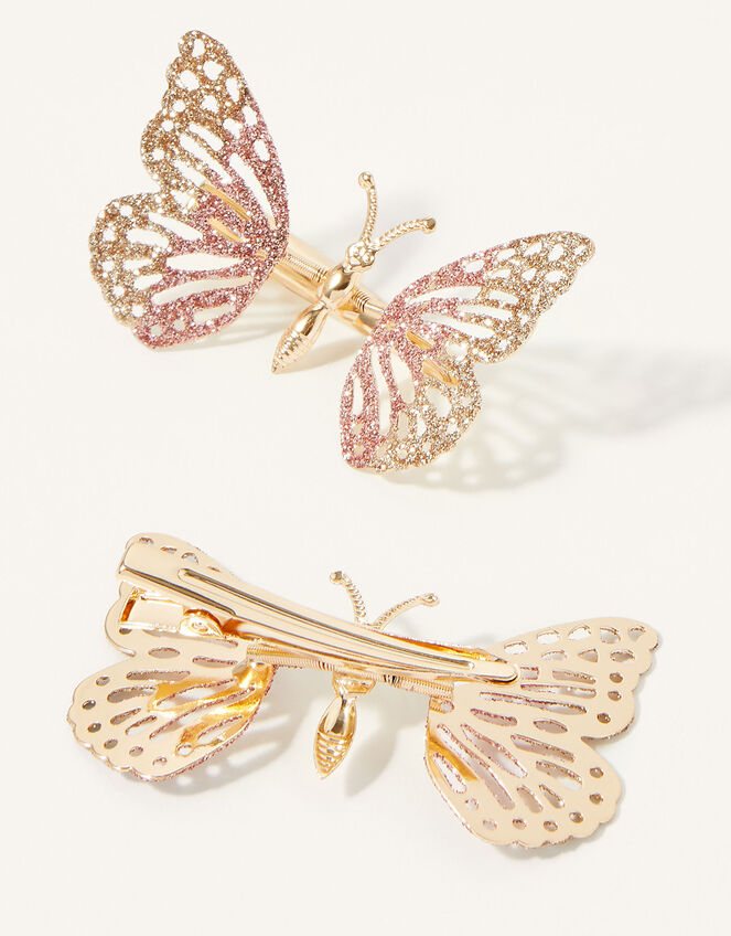 Glitter Spring Butterfly Clip Twinset, , large