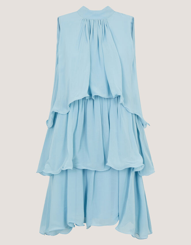 Elle Sleeveless Ruffle Tier Mini Dress, Blue (PALE BLUE), large