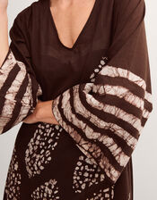 Aurora Printed Midi Beach Dress, Brown (BROWN), large