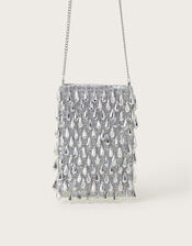 Tess Tear Drop Phone Bag, Silver (SILVER), large