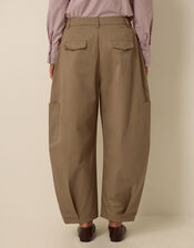 Evelyn Cargo Barrel Trousers, Camel (BEIGE), large