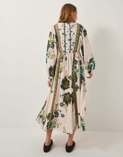 Zenya Floral Print Midi Dress, Green (GREEN), large