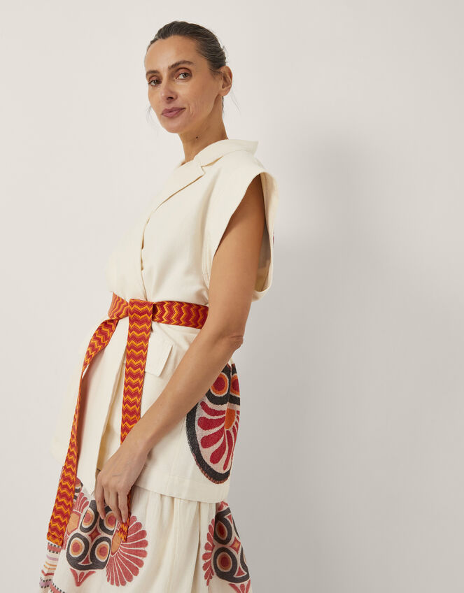Devotion Twins Laugh Sleeveless Jacquard Jacket, Ivory (IVORY), large