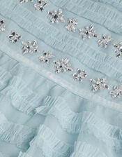 Natalia Embellished Ruffle Party Dress, Blue (PALE BLUE), large