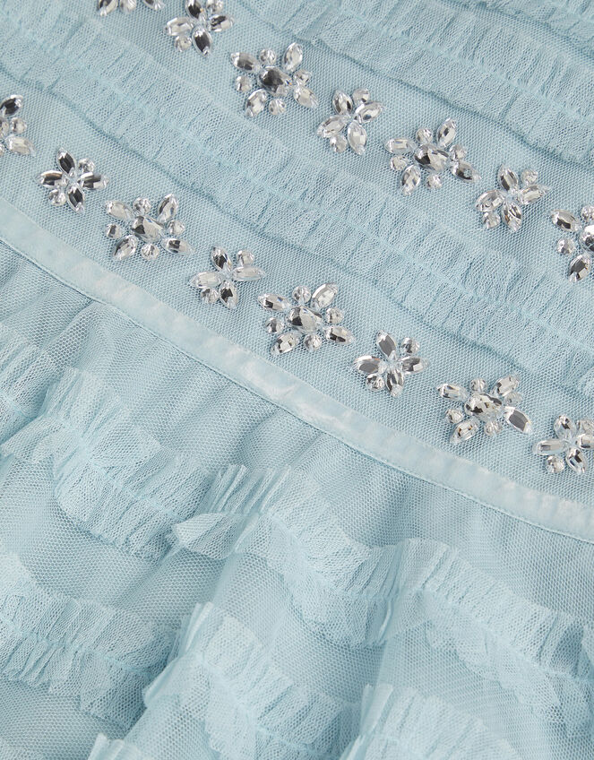 Natalia Embellished Ruffle Party Dress, Blue (PALE BLUE), large