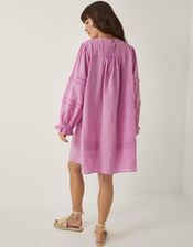 Cosima Pintuck Broderie Mini Dress, Purple (LILAC), large