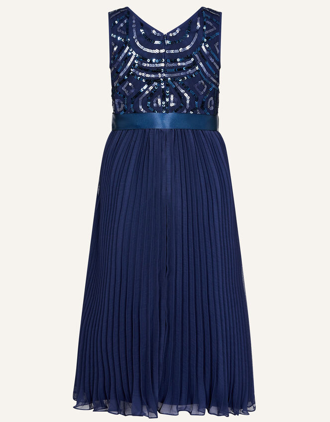 Nellie Geometric Sequin Dress, Blue (NAVY), large