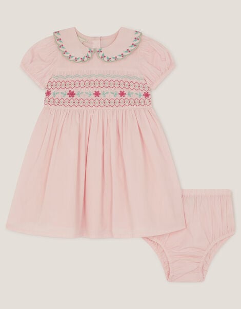 Baby Smocked Dress & Briefs Set, Pink (PINK), large