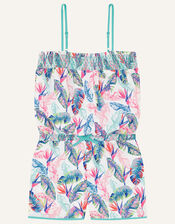 Palm Print Playsuit , Ivory (IVORY), large