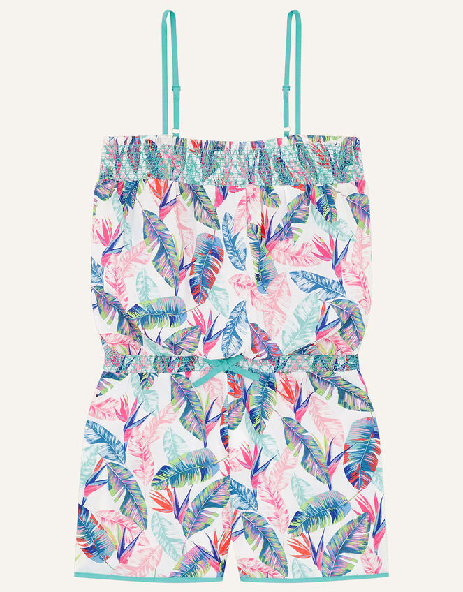 Palm Print Playsuit , Ivory (IVORY), large