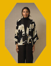 One Hundred Stars Stork Print Kimono, , large