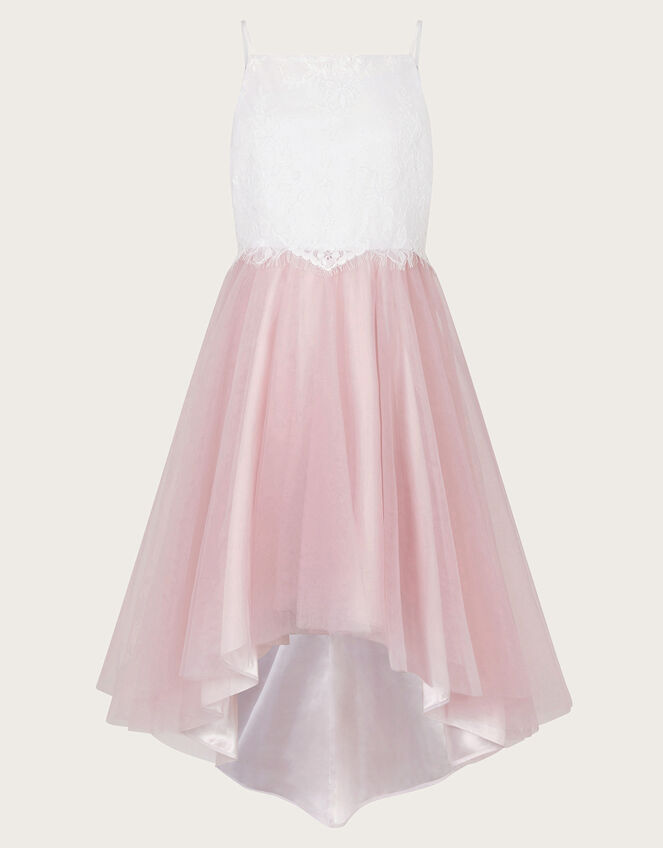 Alianthe Sleeveless Lace High-Low Dress, Pink (PINK), large