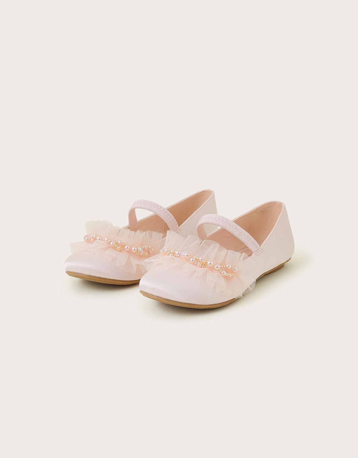 Ruffle Net Ballerina Flats Pink Girls Flat Shoes Monsoon Global