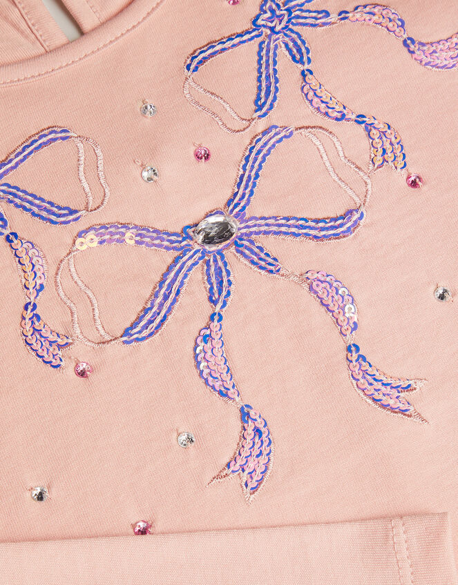 Sequin Bow Long Sleeve Top, Pink (PINK), large