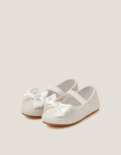 Baby Bow Glitter Walker Shoes, Ivory (IVORY), large