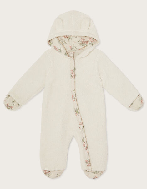 Newborn Teddy Pramsuit, Ivory (IVORY), large