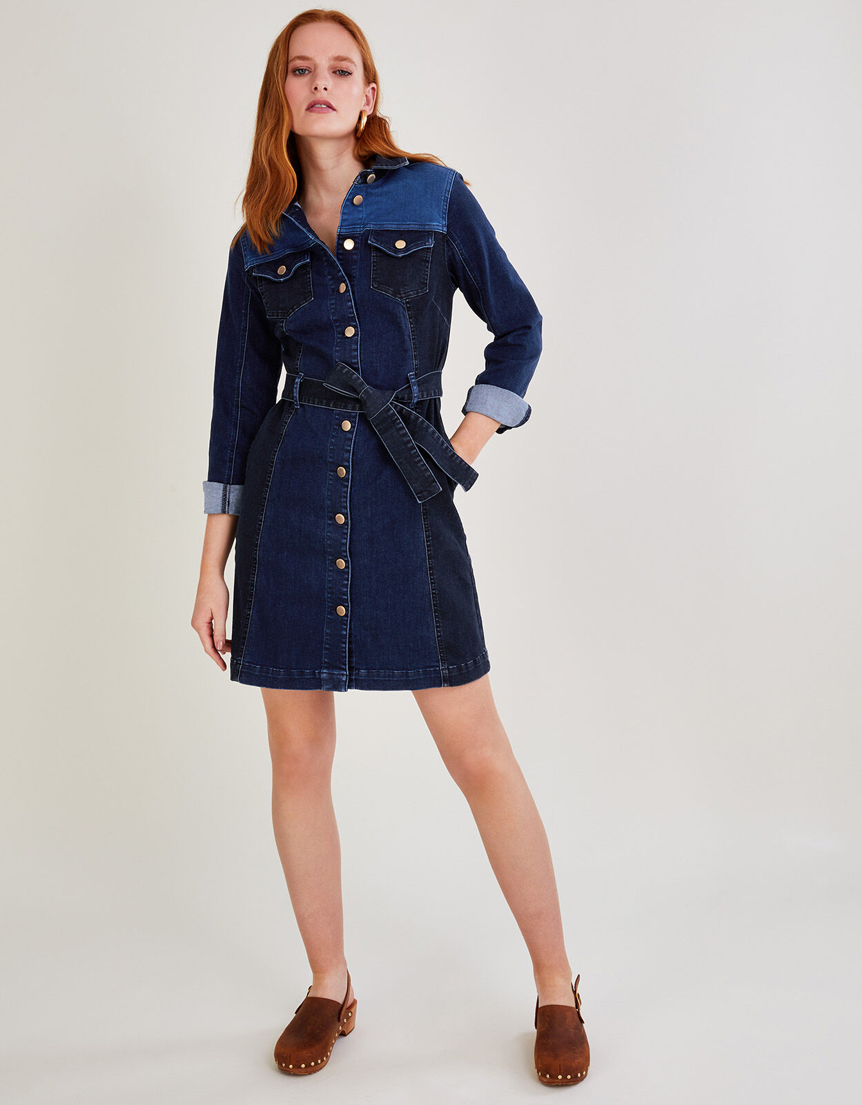 Denim dress outlet with patches