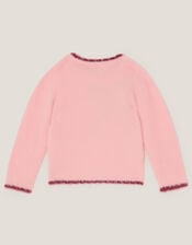 Sequin Bow Fuzzy Jumper, Pink (PINK), large