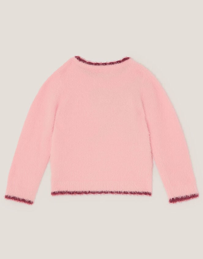 Sequin Bow Fuzzy Jumper, Pink (PINK), large