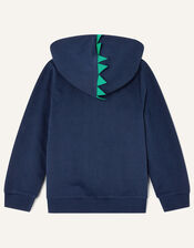 Crocodile 3D Spike Zip Hoodie, Blue (NAVY), large