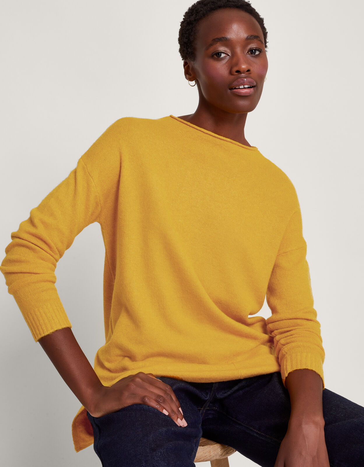 Mustard deals longline jumper