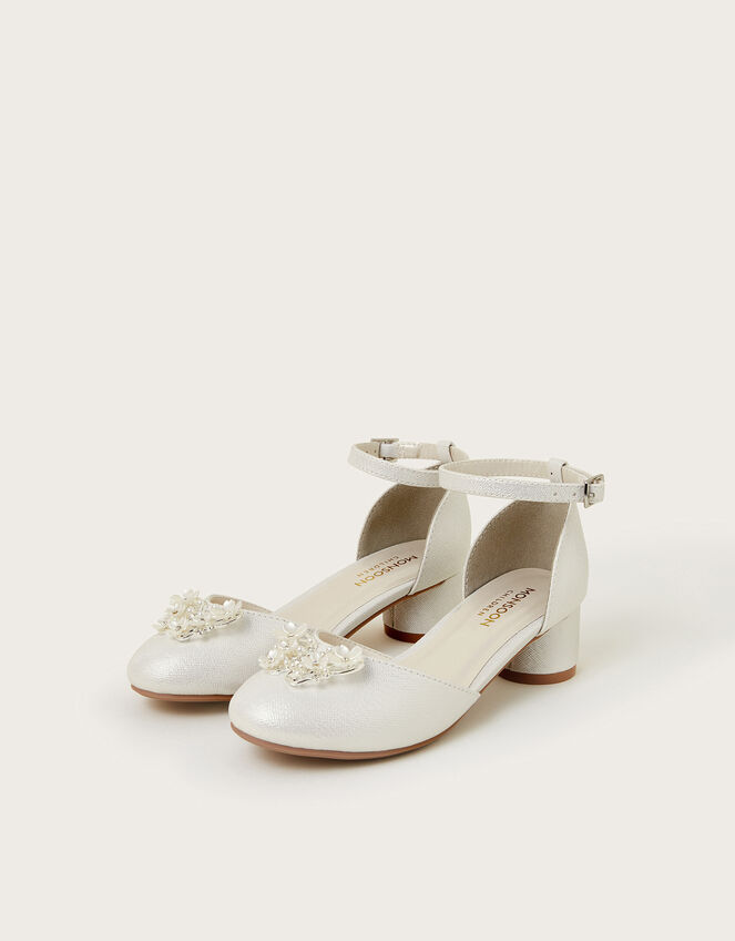 Floral Butterfly Two-Part Heels, Silver (SILVER), large