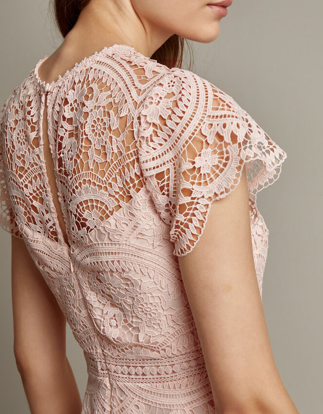 Monica Lace Midi Dress, Pink (SOFT PINK), large